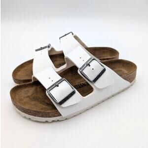 Birkenstock Arizona Birko-Flor Unisex Sandals White Size US W7/M5 EU38